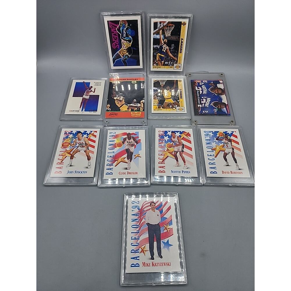 1992 Barcelona Dream Team & Other Vintage 11 Card Lot Cards Protected
